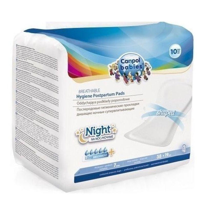 Canpol babies Breathable Hygiene Postpartum Night Pads 10 pieces - ZRAFH