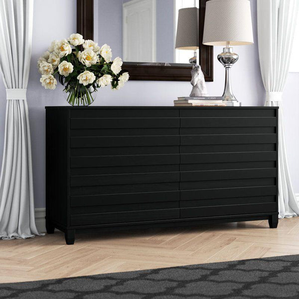 Kids Dresser: 145x45x83 Wood, Black by Alhome - Zrafh.com - Your Destination for Baby & Mother Needs in Saudi Arabia