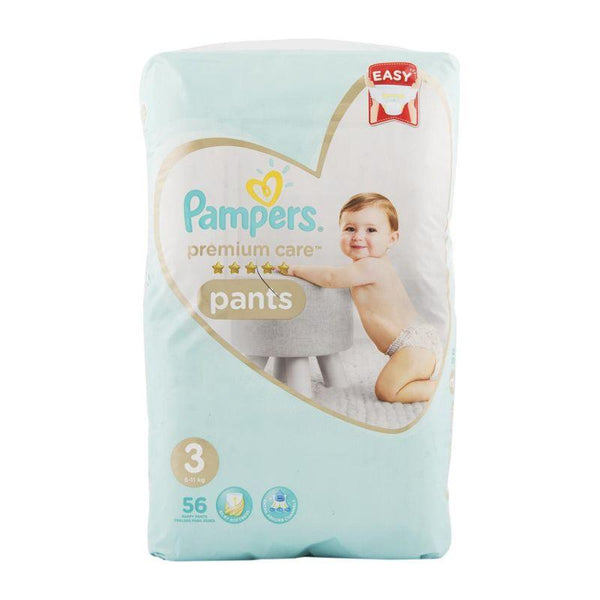 Pampers Premium Care Pants Diapers - Size 3 - 56 Pieces - Zrafh.com - Your Destination for Baby & Mother Needs in Saudi Arabia
