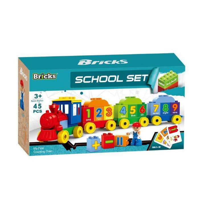 Blocks Educational Train 45 Pieces - 38x9x21 cm - 40-1459334 - ZRAFH
