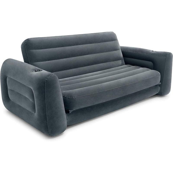 Intex Inflatable Pull-Out Sofa - 203x231x66 cm - Dark Grey - Zrafh.com - Your Destination for Baby & Mother Needs in Saudi Arabia