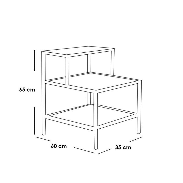 Side Table 60x35x65 cm - Brown & Black By Alhome - Zrafh.com - Your Destination for Baby & Mother Needs in Saudi Arabia