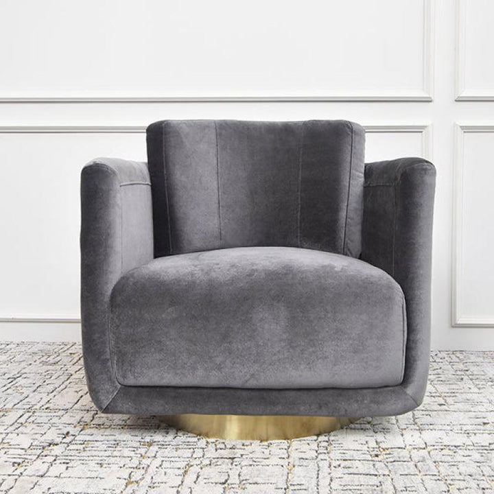 Velvet Accent Chair in Subtle Gray By Alhome - Zrafh.com - Your Destination for Baby & Mother Needs in Saudi Arabia