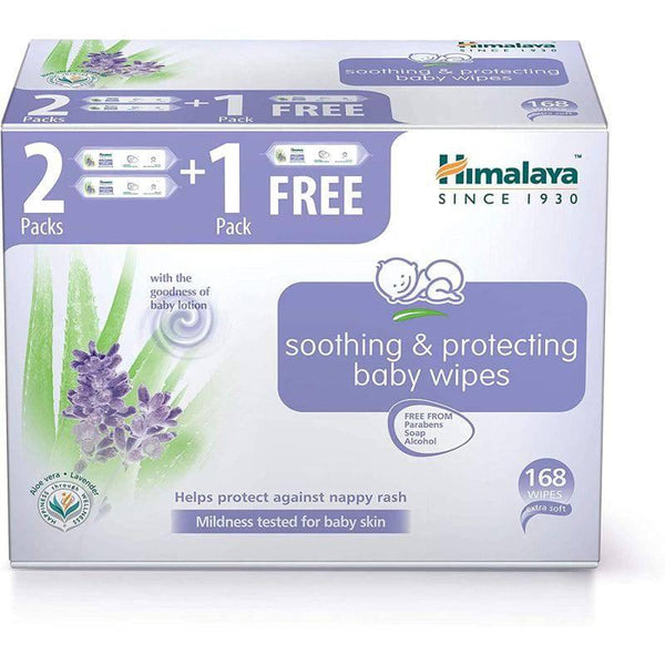 Himalaya Baby wipes Soothing & Protecting - 56s 2+1 pack - 168 Wipes - ZRAFH
