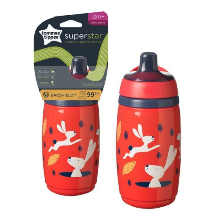 Tommee Tippee Superstar Insulated Sportee Water Bottle - Green - 266mL - Zrafh.com - Your Destination for Baby & Mother Needs in Saudi Arabia