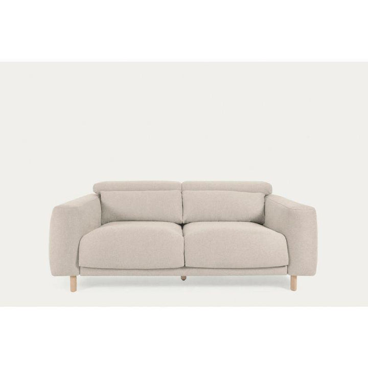 Beige Suede Wood 3-Seater Sofa - Size: 220x85x85, Material: Linen By Alhome - 110112201 - Zrafh.com - Your Destination for Baby & Mother Needs in Saudi Arabia