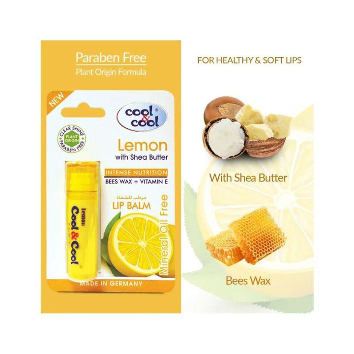 Cool & Cool Lemon with Shea butter Intense Nutrition Lip Balm - 4.6g - Zrafh.com - Your Destination for Baby & Mother Needs in Saudi Arabia