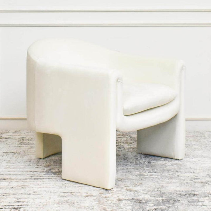 Velvet Lounge Chair in Crisp White By Alhome - 110111226 - Zrafh.com - Your Destination for Baby & Mother Needs in Saudi Arabia