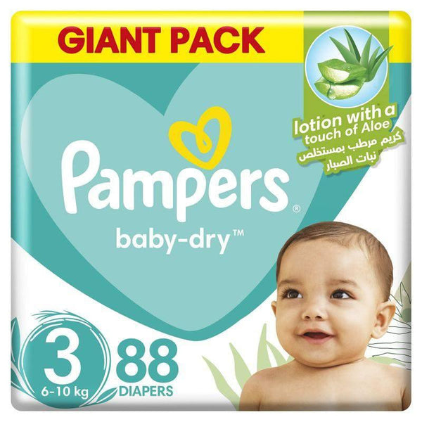 Pampers Baby-Dry, Size 3, Midi, 6-10 Kg, Giant Pack, 88 Diapers - ZRAFH