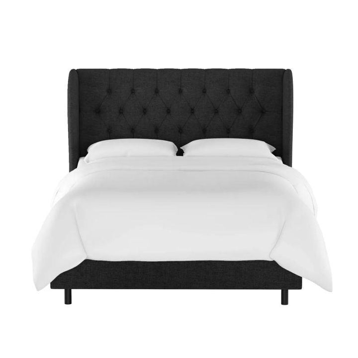 Luxe Collection: Swedish Wood King Bed - Elegance Black Luxury (160x200x140) by Alhome - Zrafh.com - Your Destination for Baby & Mother Needs in Saudi Arabia