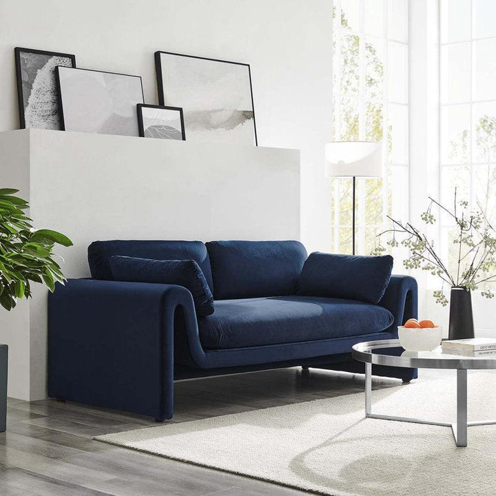 3-Seater Velvet Sofa in Indigo By Alhome - Zrafh.com - Your Destination for Baby & Mother Needs in Saudi Arabia