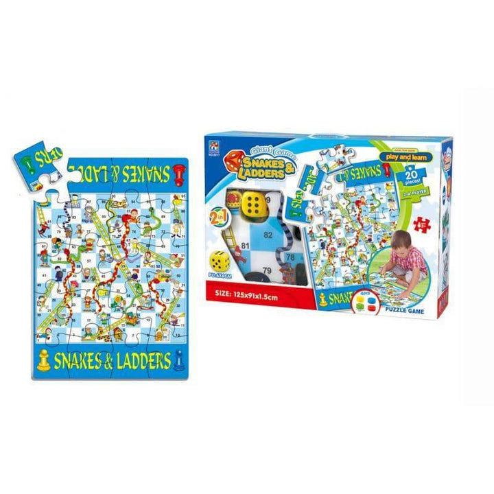 2-In-1 Snakes And Ladder Puzzle Game From Family Time Multicolor - 36-6017-18 - ZRAFH