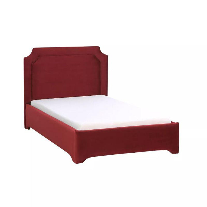 Kids Bed: Red Fabric, Wood Frame, 120x200x140 by Alhome - Zrafh.com - Your Destination for Baby & Mother Needs in Saudi Arabia