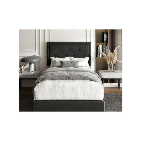 Black Linen Single Bed Size 120x200 By Alhome - 110110091 - Zrafh.com - Your Destination for Baby & Mother Needs in Saudi Arabia