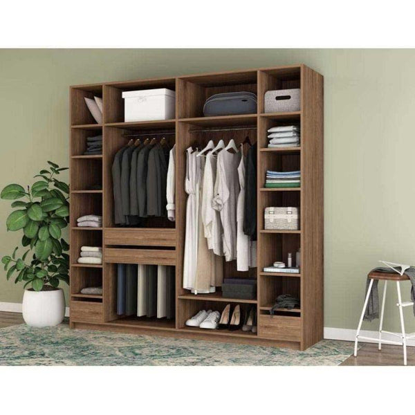 Modern Wardrobe Without Doors Brown By Alhome - 1.10.18.1 - Zrafh.com - Your Destination for Baby & Mother Needs in Saudi Arabia
