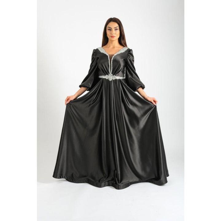 Londonella Women's Long Evening Dress with Long Sleeves - Black - 100250 - Zrafh.com - Your Destination for Baby & Mother Needs in Saudi Arabia