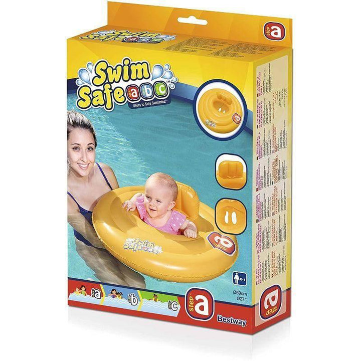 Triple Ring Inflatable Baby Water Chair Yellow 69 cm - 24x26x28 cm - 26-32096 - ZRAFH
