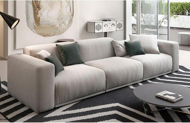 Alhome3-seater sofa made of Swedish wood and linen - gray - AL-497 - Zrafh.com - Your Destination for Baby & Mother Needs in Saudi Arabia