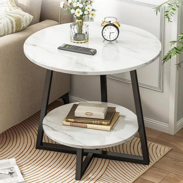 Alhome Side Table 45x55 cm - Black and White - AL-500 - Zrafh.com - Your Destination for Baby & Mother Needs in Saudi Arabia