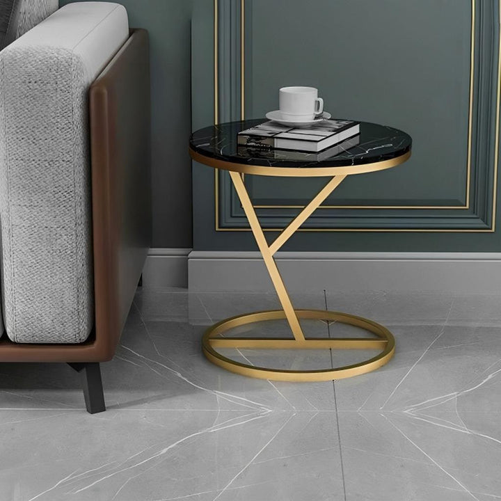 Alhome Side Table 40 x 55 cm - Black and Gold - AL-531 - Zrafh.com - Your Destination for Baby & Mother Needs in Saudi Arabia