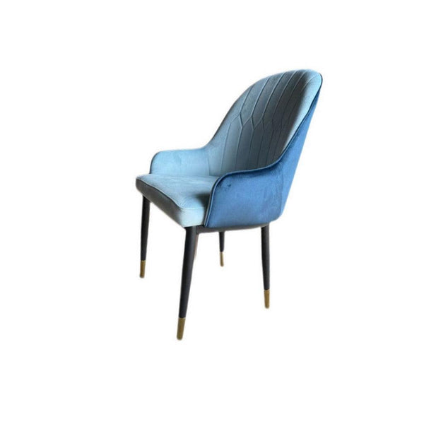 Alhome Velvet Side Chair - Blue and Black - AL-558 - Zrafh.com - Your Destination for Baby & Mother Needs in Saudi Arabia