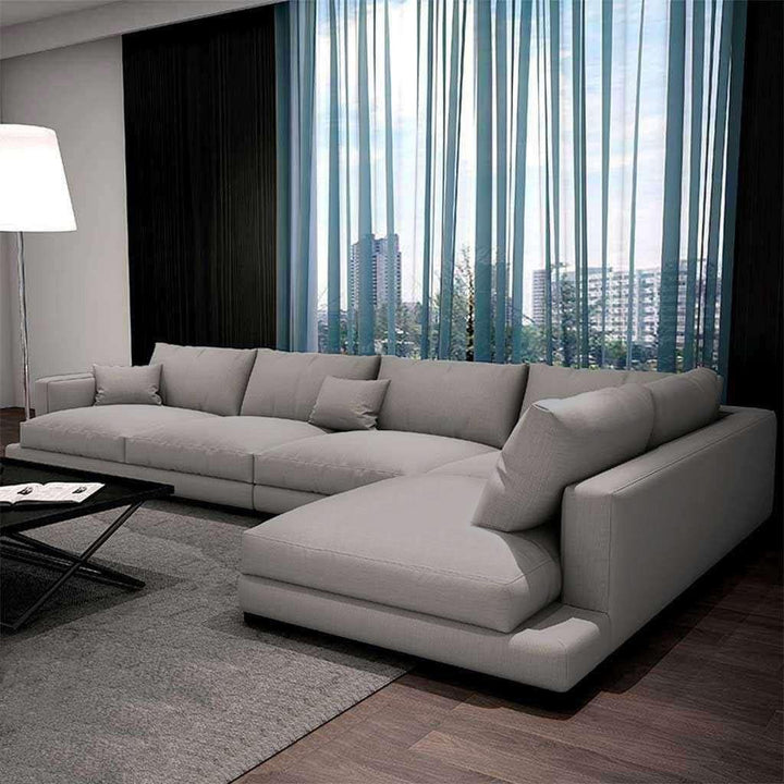 Alhome Corner sofa, size 320 x 200 x 90 x 75 cm - light beige - AL-21 - Zrafh.com - Your Destination for Baby & Mother Needs in Saudi Arabia