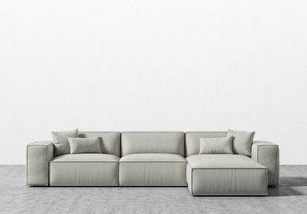 Alhome Corner sofa, size 290 x 160 x 70 x 80 cm - grey - AL-68 - Zrafh.com - Your Destination for Baby & Mother Needs in Saudi Arabia