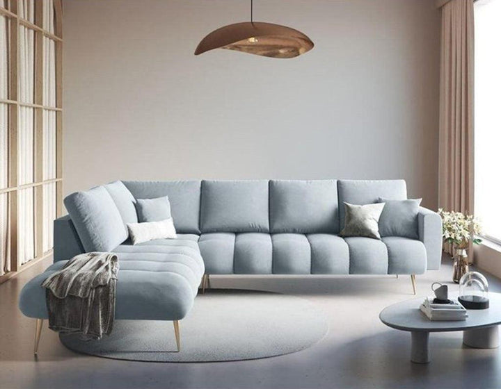 Alhome Corner Sofa - 70x180x70x250 cm - Blue - AL-34 - Zrafh.com - Your Destination for Baby & Mother Needs in Saudi Arabia