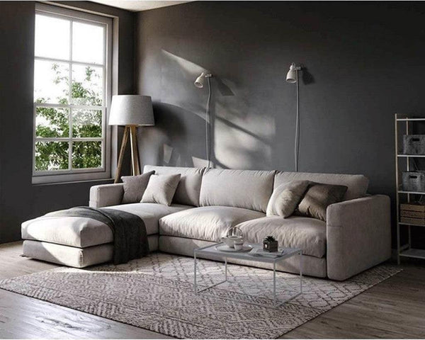 Alhome Corner sofa, size 300 x 170 x 90 x 75 cm - white - AL-6 - Zrafh.com - Your Destination for Baby & Mother Needs in Saudi Arabia