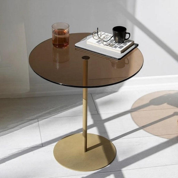 Alhome Side Table 40 x 55 cm - Gold and Brown - AL-62 - Zrafh.com - Your Destination for Baby & Mother Needs in Saudi Arabia