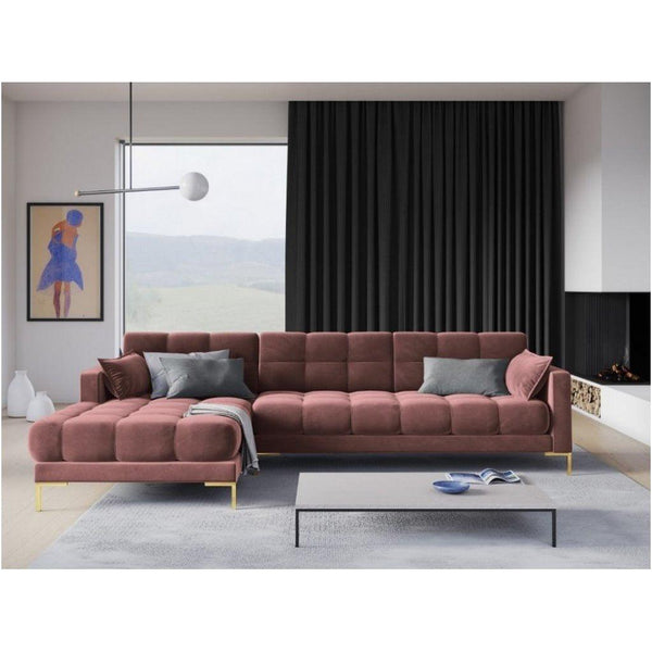 Alhome Corner sofa, size 85 x 180 x 85 x 250 cm - pink - AL-196 - Zrafh.com - Your Destination for Baby & Mother Needs in Saudi Arabia