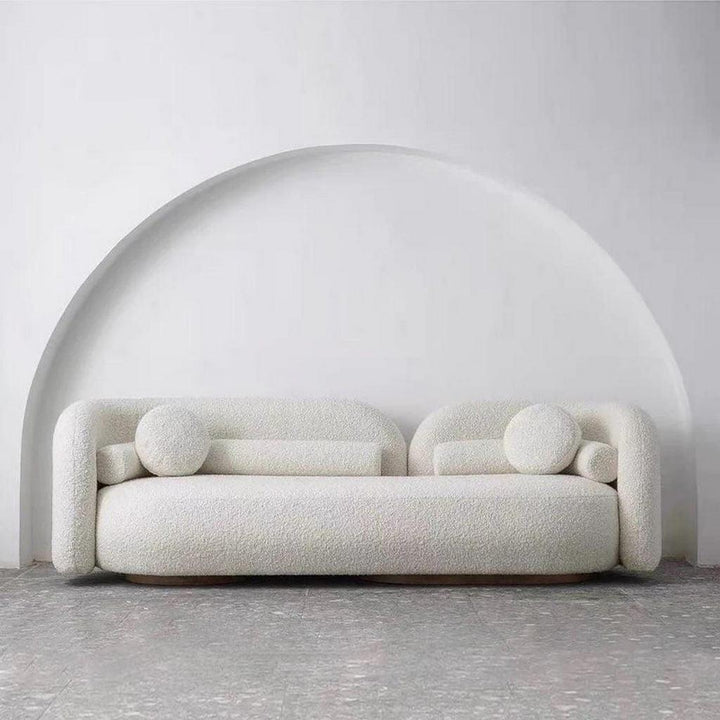 Alhome Boucl‚Äö√†√∂¬¨¬© Three-Seater Sofa - White - AL-248 - Zrafh.com - Your Destination for Baby & Mother Needs in Saudi Arabia