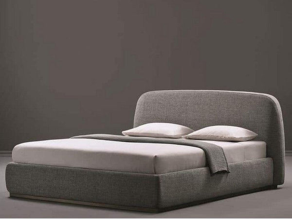 Alhome Velvet Bed, Size 200x180x120 cm - Gray - AL-251 - Zrafh.com - Your Destination for Baby & Mother Needs in Saudi Arabia