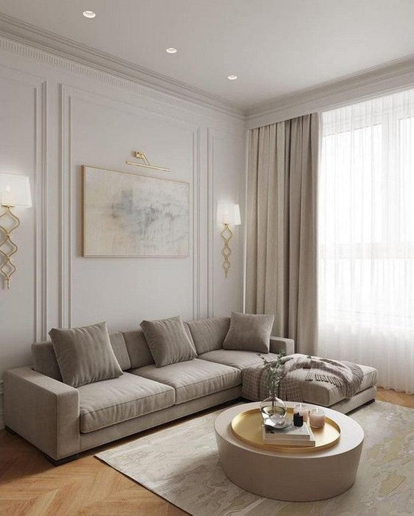 Alhome Corner sofa, size 300 x 170 x 90 x 85 cm - beige - AL-189 - Zrafh.com - Your Destination for Baby & Mother Needs in Saudi Arabia