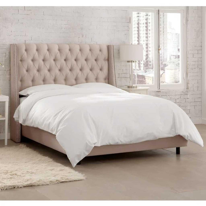 Alhome One and a Half Queen Bed - 200x160x40 cm - Beige - AL-598 - Zrafh.com - Your Destination for Baby & Mother Needs in Saudi Arabia