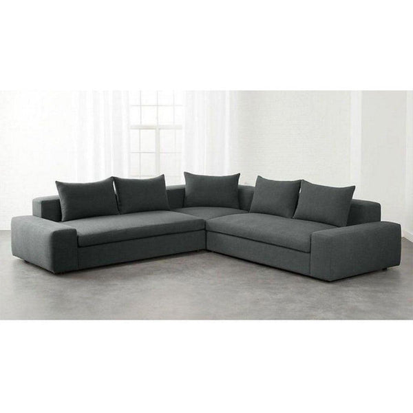 Alhome Corner sofa, size - 80x300x80x300 cm - grey - AL-570 - Zrafh.com - Your Destination for Baby & Mother Needs in Saudi Arabia