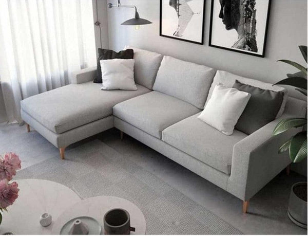 Alhome Corner sofa, size 250x180x85x80 cm - grey - AL-582 - Zrafh.com - Your Destination for Baby & Mother Needs in Saudi Arabia