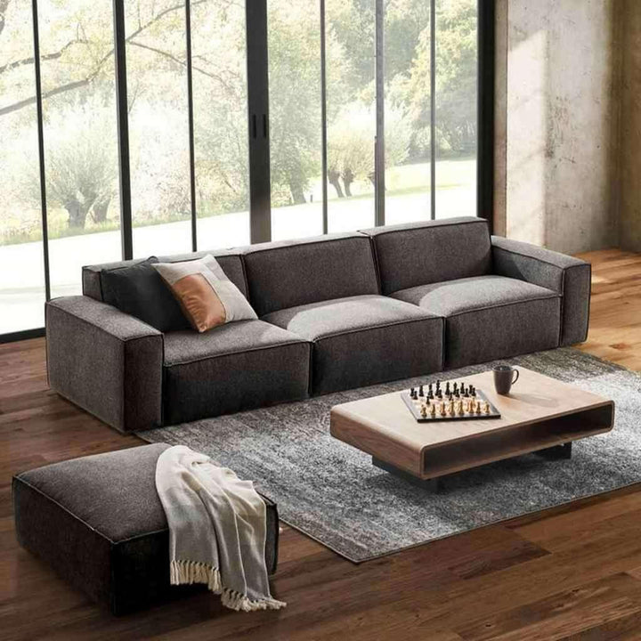 Alhome Three-Seater Linen Sofa - Gray - AL-568 - Zrafh.com - Your Destination for Baby & Mother Needs in Saudi Arabia