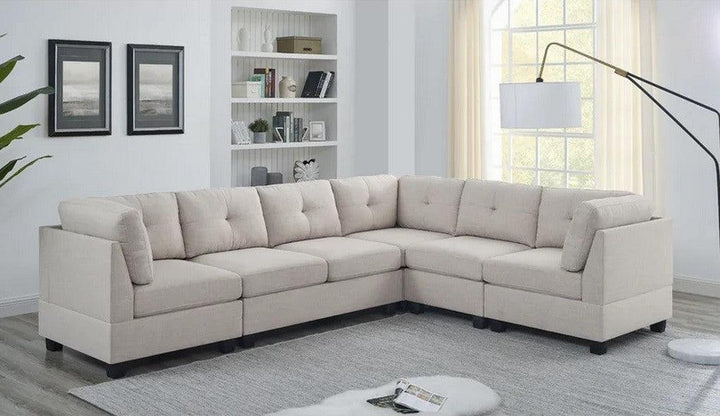 Alhome Corner sofa, size 300 x 220 x 95 x 85 cm - beige - AL-325 - Zrafh.com - Your Destination for Baby & Mother Needs in Saudi Arabia