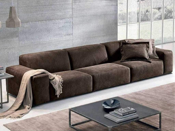 AlhomeThree-seater sofa made of velvet and Swedish wood - brown - AL-305 - Zrafh.com - Your Destination for Baby & Mother Needs in Saudi Arabia