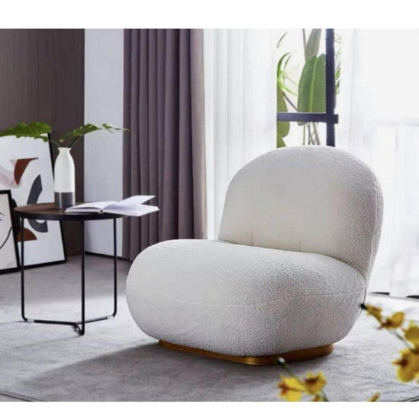Alhome Boucl‚Äö√†√∂¬¨¬© Side Chair - 75x70x80 cm - White - AL-276 - Zrafh.com - Your Destination for Baby & Mother Needs in Saudi Arabia
