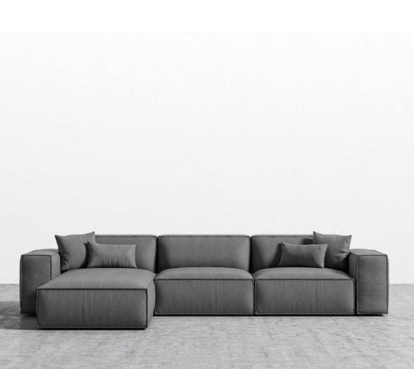 Alhome Corner Sofa 200 x 300 x 80 x 90 cm - Gray - AL-330 - Zrafh.com - Your Destination for Baby & Mother Needs in Saudi Arabia