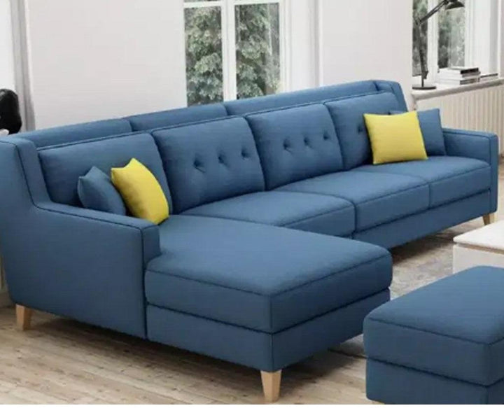 Alhome Corner sofa, size 290 x 190 x 90 x 80 cm - blue - AL-364 - Zrafh.com - Your Destination for Baby & Mother Needs in Saudi Arabia