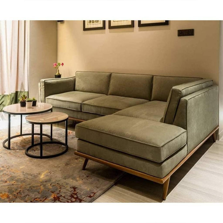 Alhome Corner Sofa - 75x180x80x280 cm - Green - AL-443 - Zrafh.com - Your Destination for Baby & Mother Needs in Saudi Arabia