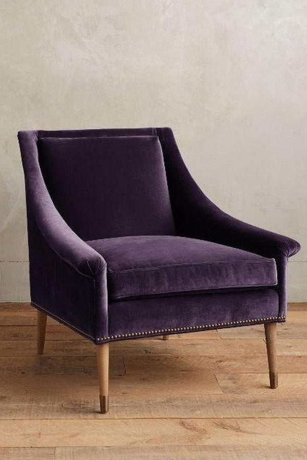 Alhome Side Chair, Swedish Wood and Velvet - Purple - AL-456 - Zrafh.com - Your Destination for Baby & Mother Needs in Saudi Arabia