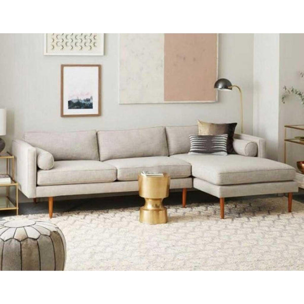 Alhome Corner sofa, size 250x80x170x80 cm - beige - AL-465 - Zrafh.com - Your Destination for Baby & Mother Needs in Saudi Arabia