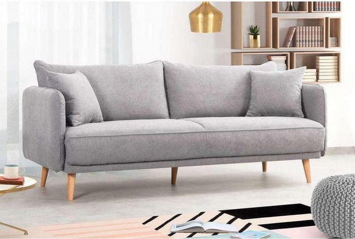 AlhomeThree-seater sofa made of Swedish wood and linen - black - AL-459 - Zrafh.com - Your Destination for Baby & Mother Needs in Saudi Arabia