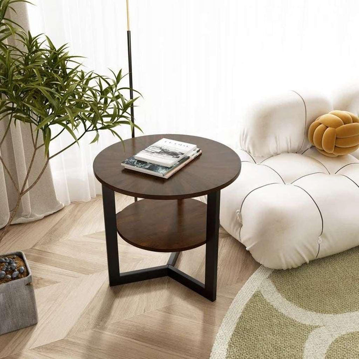 Alhome Side Table 50x65 cm - Brown and Black - AL-447 - Zrafh.com - Your Destination for Baby & Mother Needs in Saudi Arabia