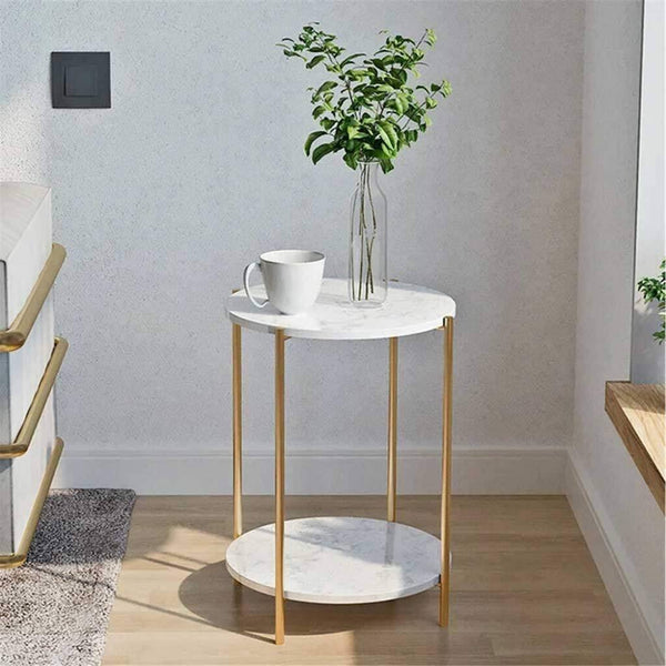 Alhome Side Table 45 x 55 cm - Black and Gold - AL-470 - Zrafh.com - Your Destination for Baby & Mother Needs in Saudi Arabia