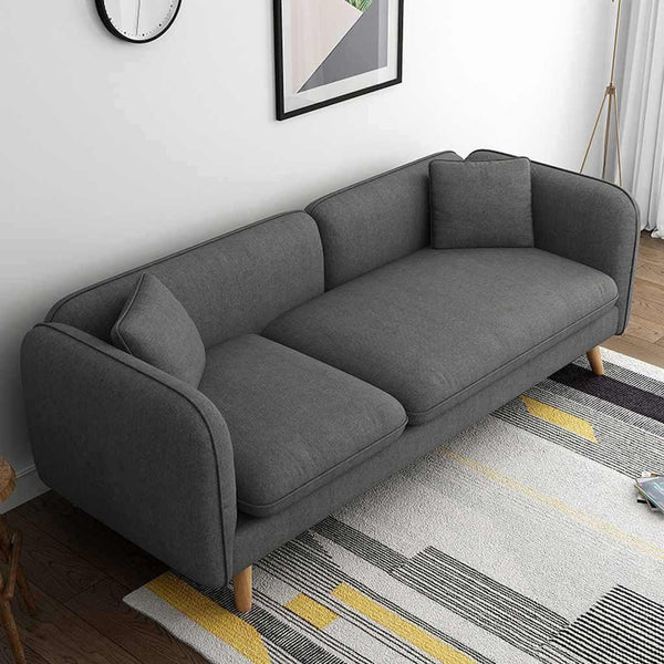 Alhome Polyester and Sweedish Wood 3 Seaters Sofa - Grey - AL-798 - Zrafh.com - Your Destination for Baby & Mother Needs in Saudi Arabia